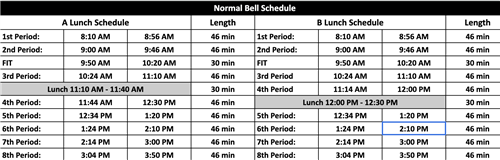 TMS Bell Schedule